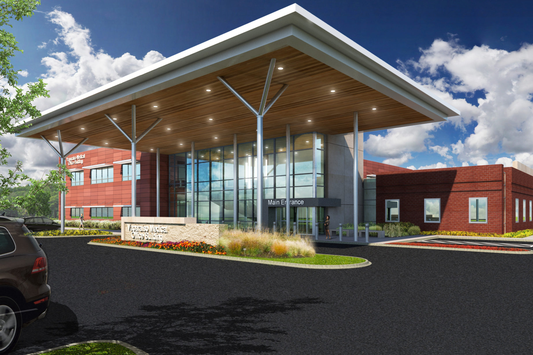 Valpraiso MOB Southeast Canopy Approach Valpraiso Medical Office Building